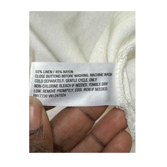 A New Day Women's Linen Long Sleeve Belted Trench Coat White Size M Fall Fashion - Picture 6 of 9